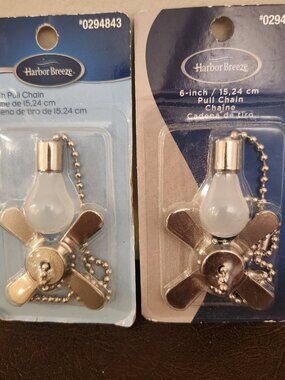 Set pf 2 -  Harbor Breeze 6-inch Brushed Nickel Metal Pull Chain